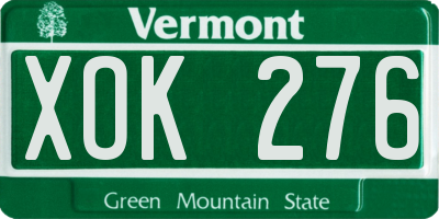 VT license plate XOK276