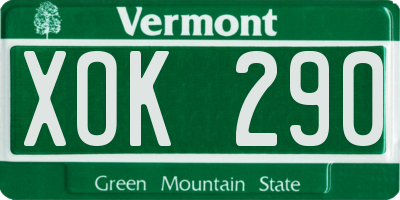 VT license plate XOK290