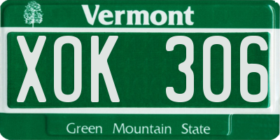 VT license plate XOK306
