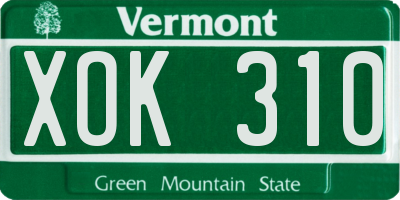 VT license plate XOK310