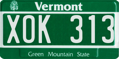 VT license plate XOK313