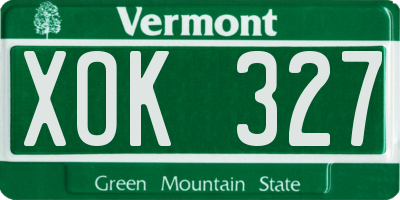 VT license plate XOK327