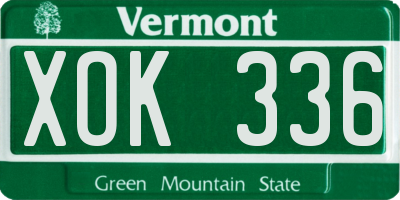 VT license plate XOK336