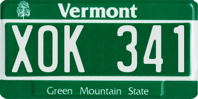 VT license plate XOK341
