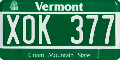 VT license plate XOK377