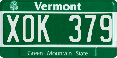 VT license plate XOK379