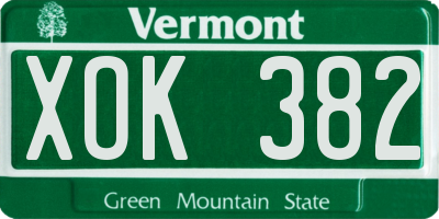 VT license plate XOK382