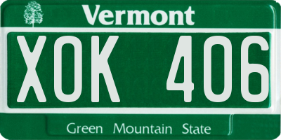 VT license plate XOK406