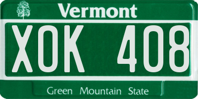 VT license plate XOK408