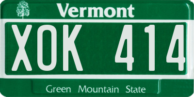VT license plate XOK414