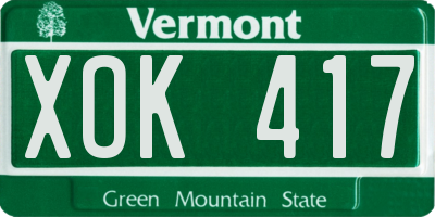 VT license plate XOK417