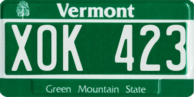 VT license plate XOK423
