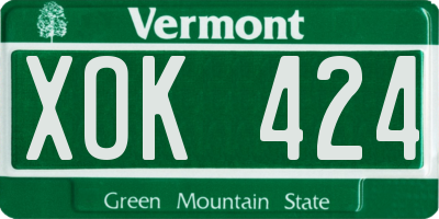 VT license plate XOK424