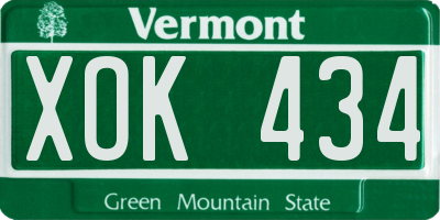 VT license plate XOK434
