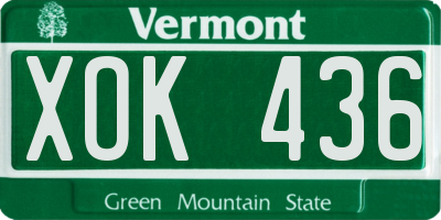 VT license plate XOK436