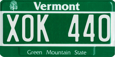 VT license plate XOK440