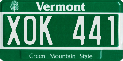 VT license plate XOK441