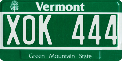 VT license plate XOK444