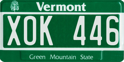VT license plate XOK446