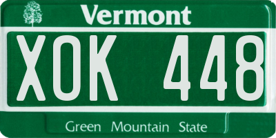 VT license plate XOK448