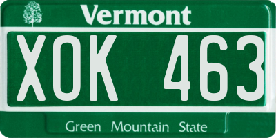 VT license plate XOK463