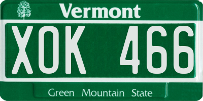 VT license plate XOK466