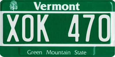 VT license plate XOK470