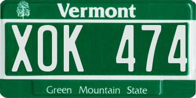 VT license plate XOK474