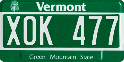 VT license plate XOK477