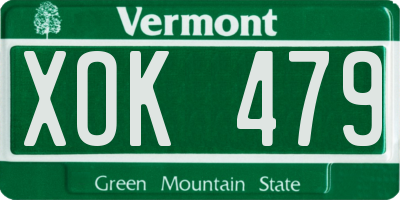VT license plate XOK479