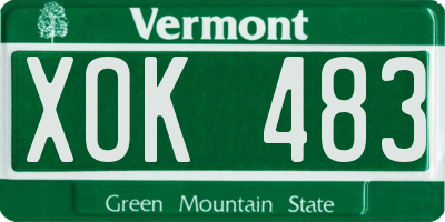VT license plate XOK483
