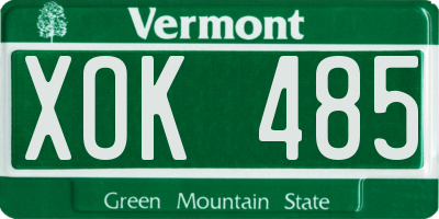 VT license plate XOK485