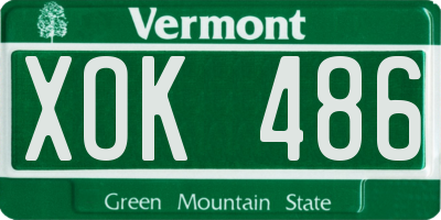 VT license plate XOK486