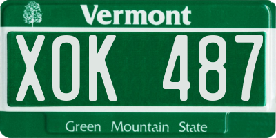 VT license plate XOK487