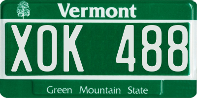 VT license plate XOK488