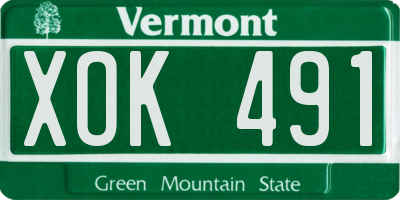 VT license plate XOK491