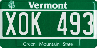 VT license plate XOK493