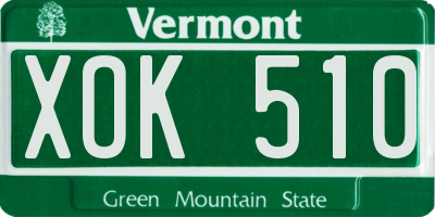VT license plate XOK510