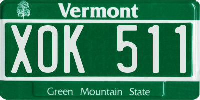 VT license plate XOK511