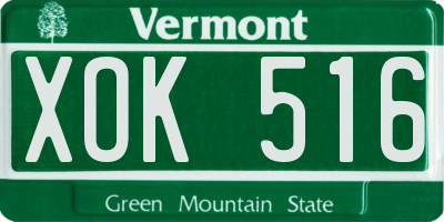 VT license plate XOK516