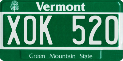VT license plate XOK520