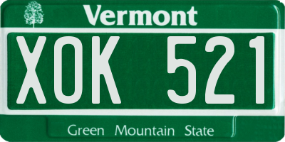 VT license plate XOK521