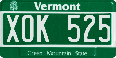 VT license plate XOK525
