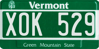 VT license plate XOK529
