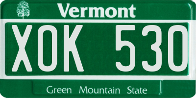 VT license plate XOK530