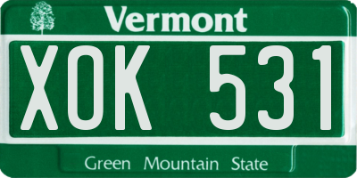 VT license plate XOK531