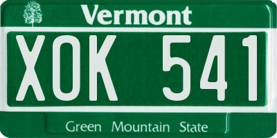 VT license plate XOK541