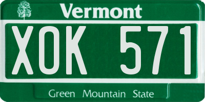 VT license plate XOK571