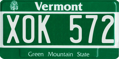VT license plate XOK572