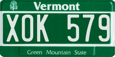 VT license plate XOK579